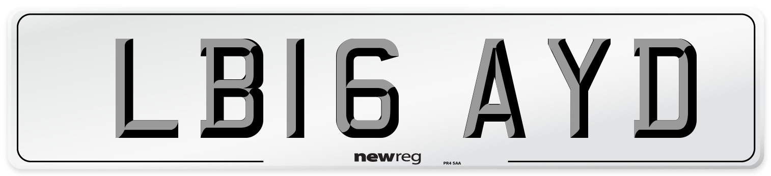LB16 AYD Number Plate from New Reg